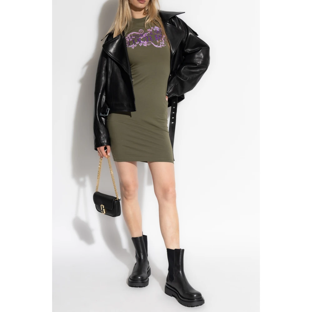 Versace Jeans Couture Jurk met logo Green Dames