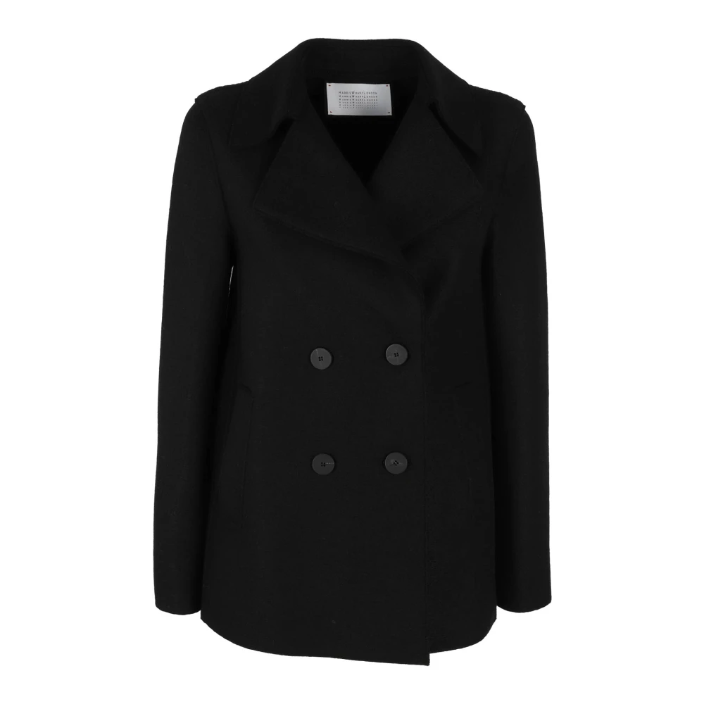 Harris Wharf London Klassieke Peacoat voor tijdloze stijl Black Dames