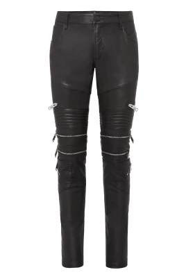 Läder Biker Byxor