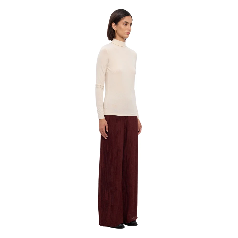 Max Mara Weekend Hoge hals Jersey T-shirt met Print Beige Dames