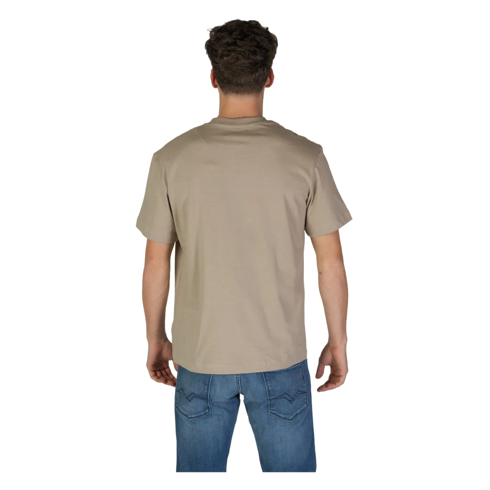 Replay Katoenen T-shirt korte mouwen lente zomer Beige Heren