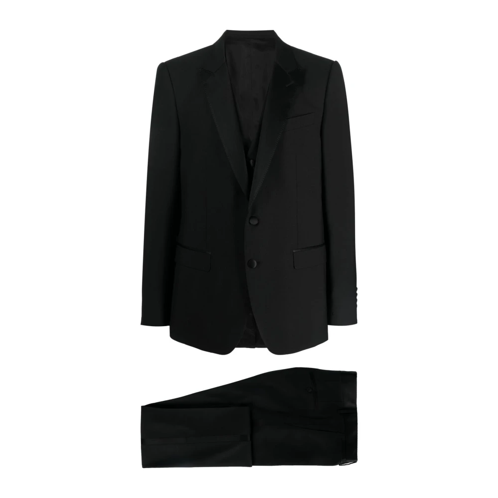 Dolce & Gabbana Uomo Nero Abito Con Revers A Scialle