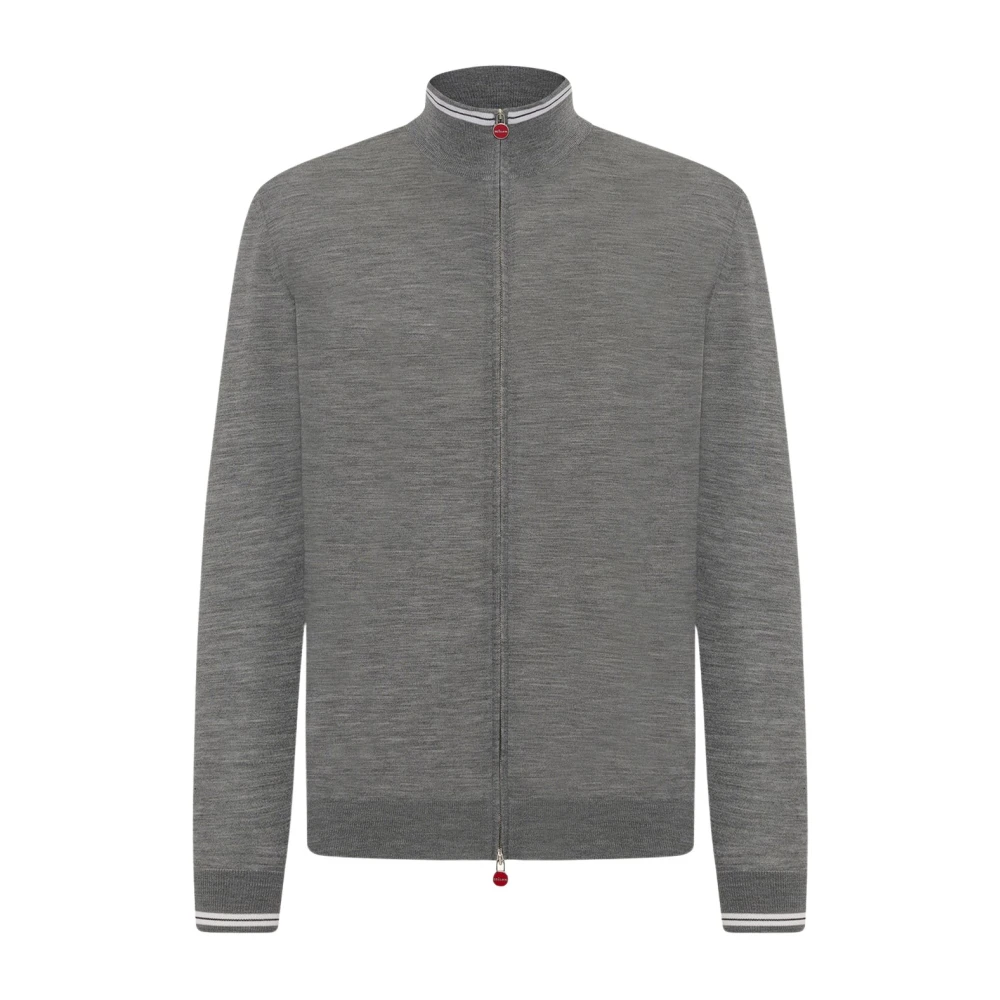 Kiton Wollen Vest Gray Heren
