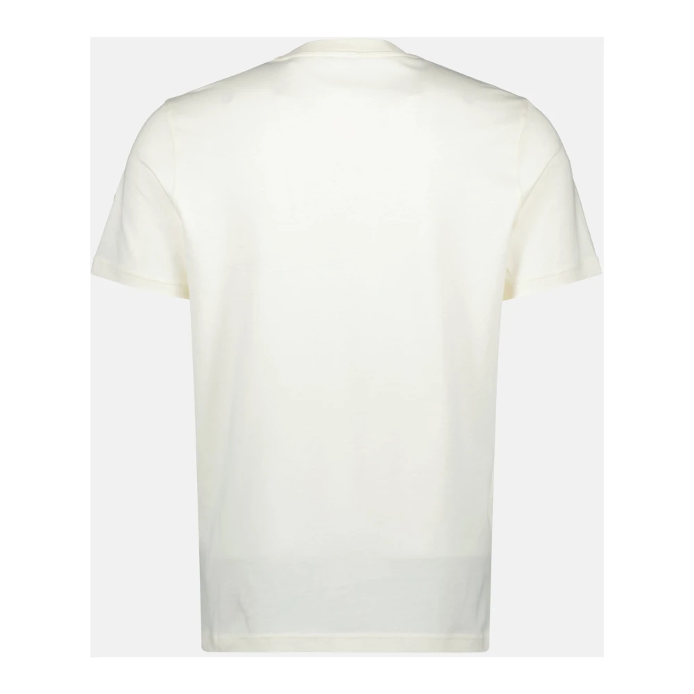 Moncler Wit T-shirt met geborduurd logo White Heren