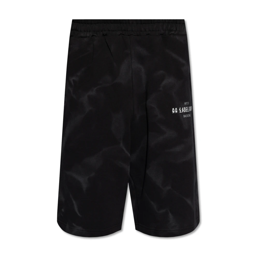 44 Label Group Cotton shorts with print Black Heren