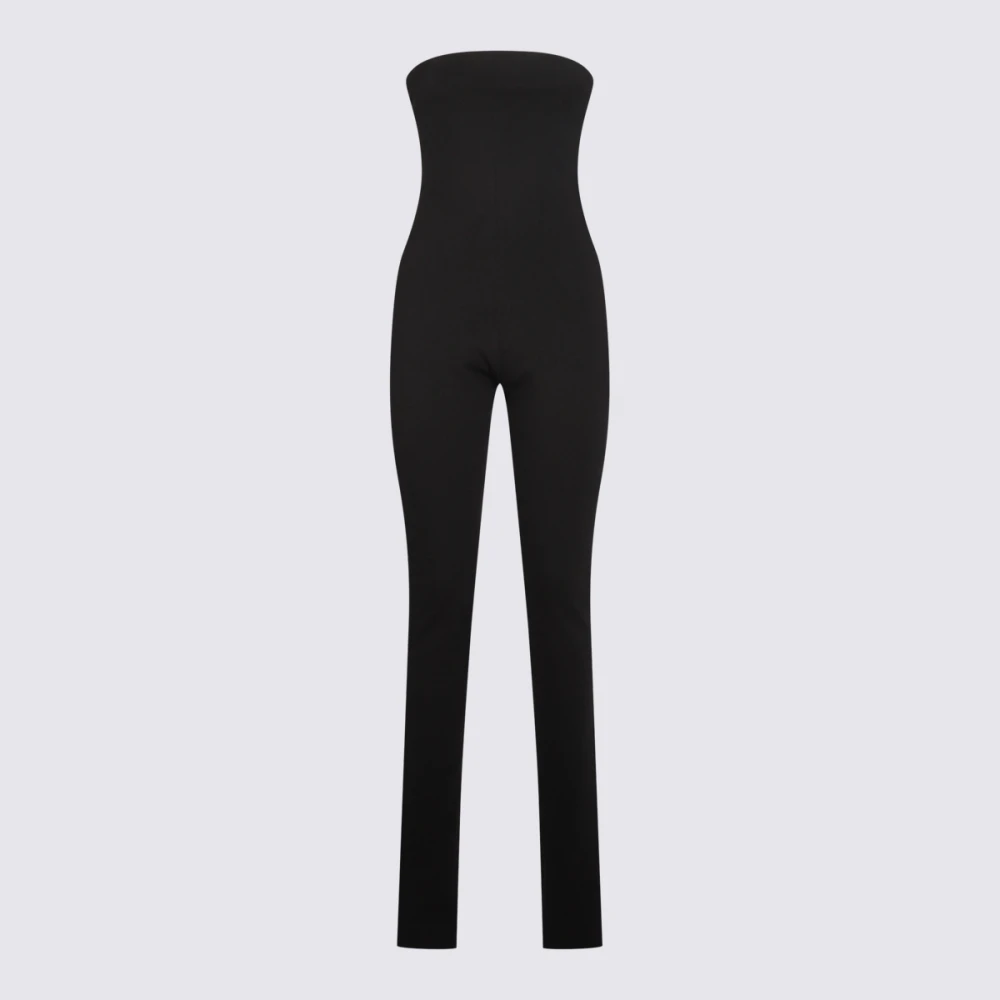 The Attico Zwarte Mouwloze Jumpsuit met Ritssluiting achteraan Black Dames