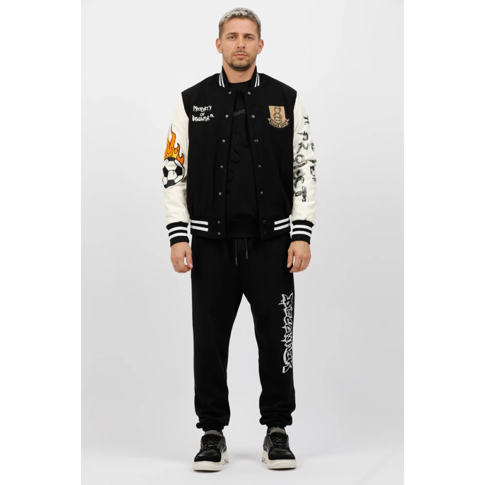 Disclaimer Bomberjack met Patches en Borduursels Black Heren