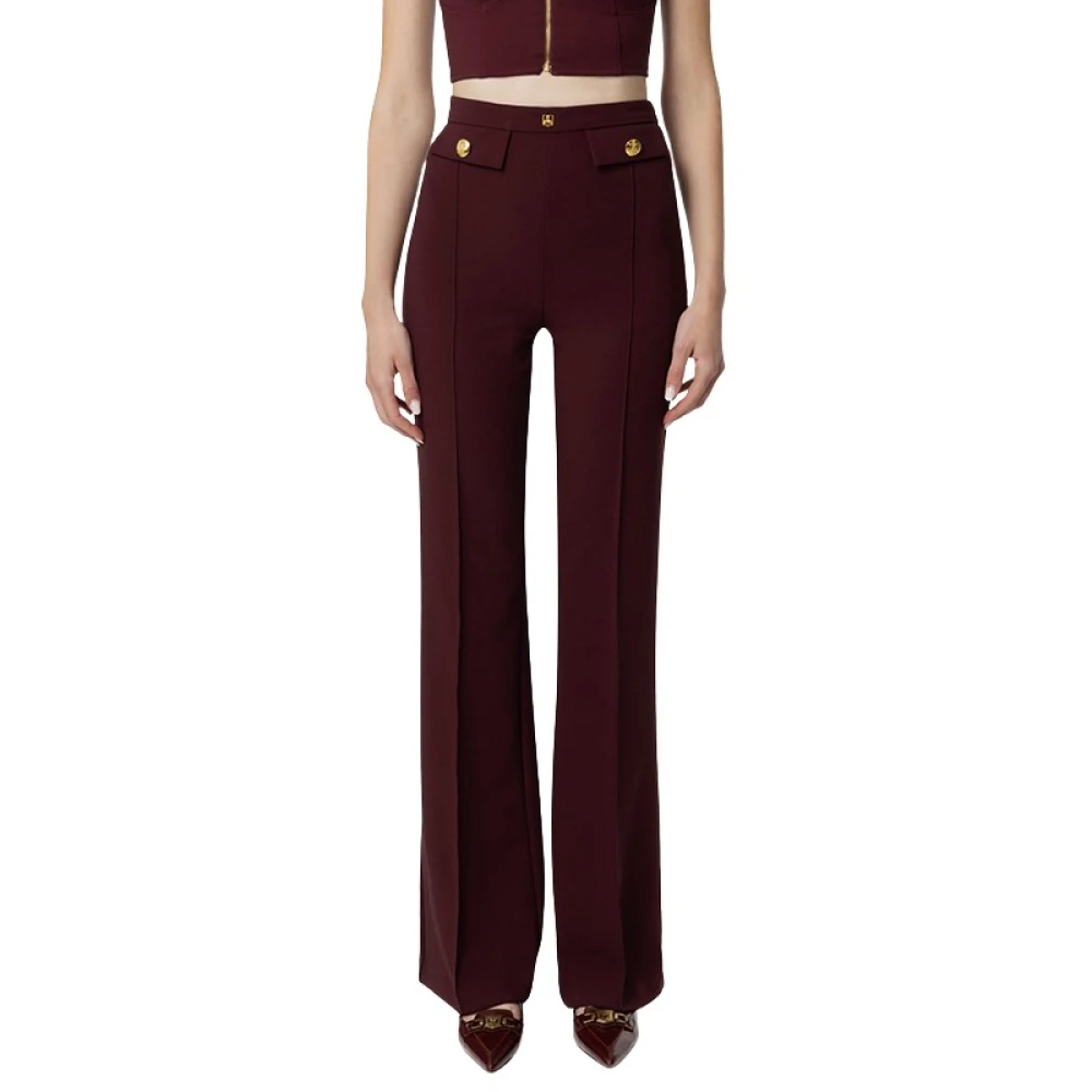 Elisabetta Franchi Elegante broek in antraciet grijs Brown Dames