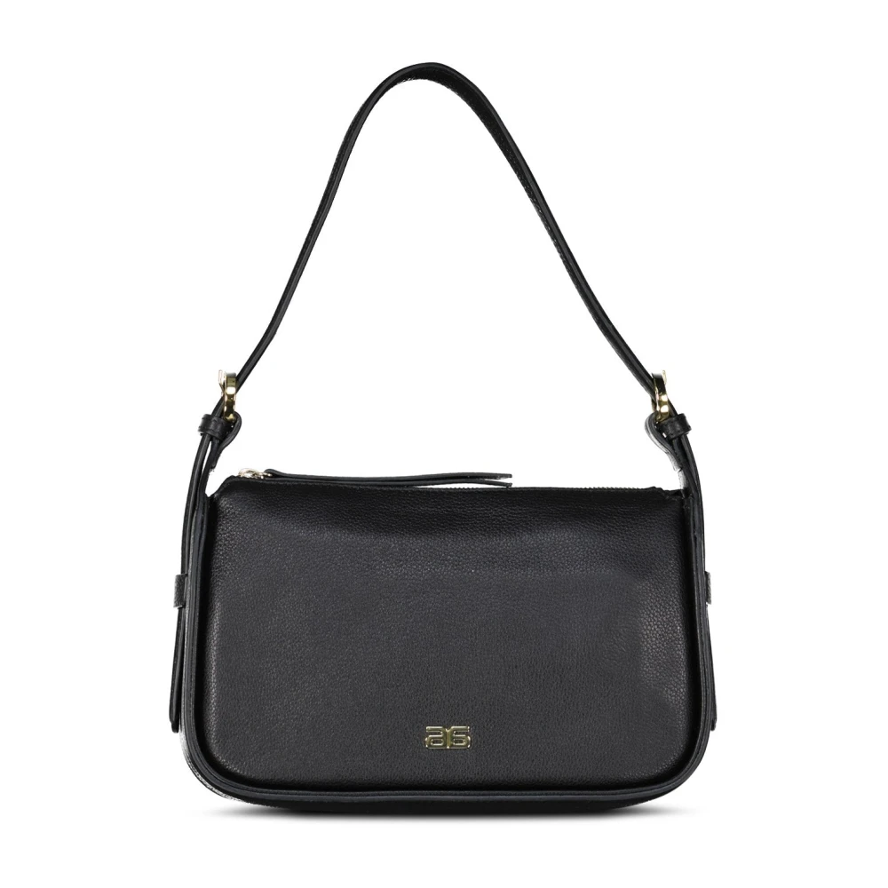 abro Elegante Leren Schoudertas Black Dames