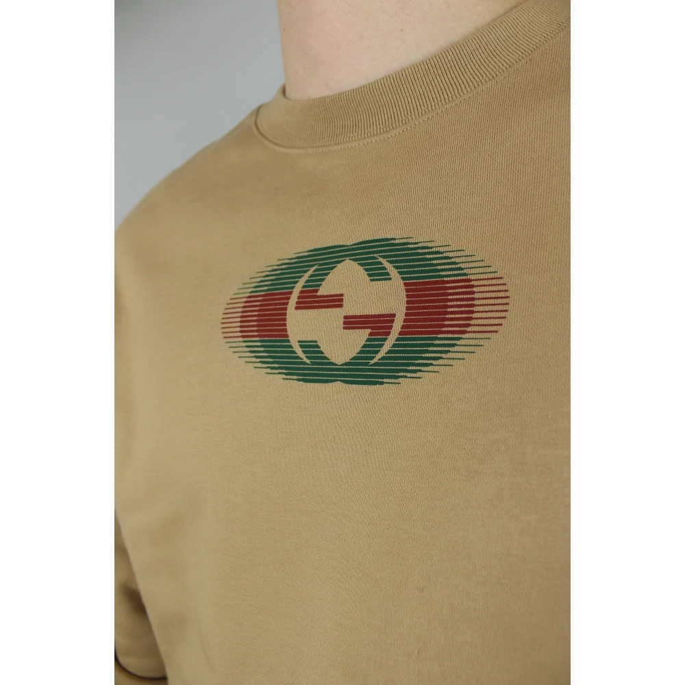 Gucci Luxueus Camel Jersey Sweatshirt Brown Heren