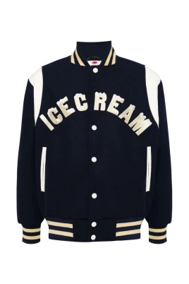 Randig Varsity Jacka Navy Multifärgad