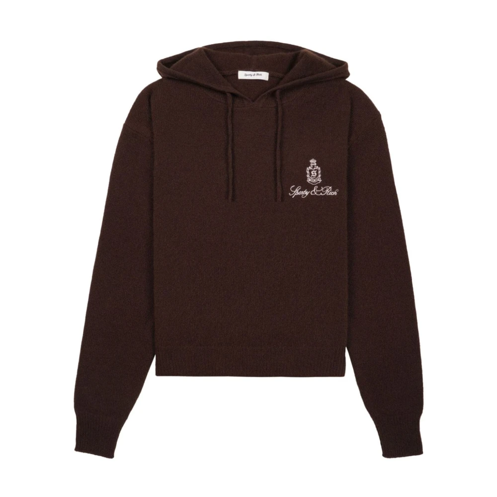 Sporty & Rich Cashmere Hoodie in Chocoladebruin Brown Dames