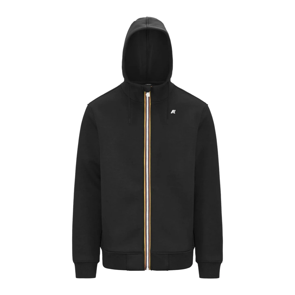 K-way Stijlvolle Polyester Elastaan Jas Black Heren