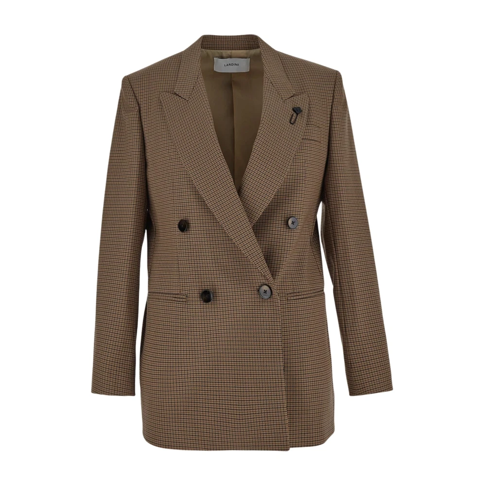 Lardini Wollen en Nylon Double-Breasted Jas Beige Dames