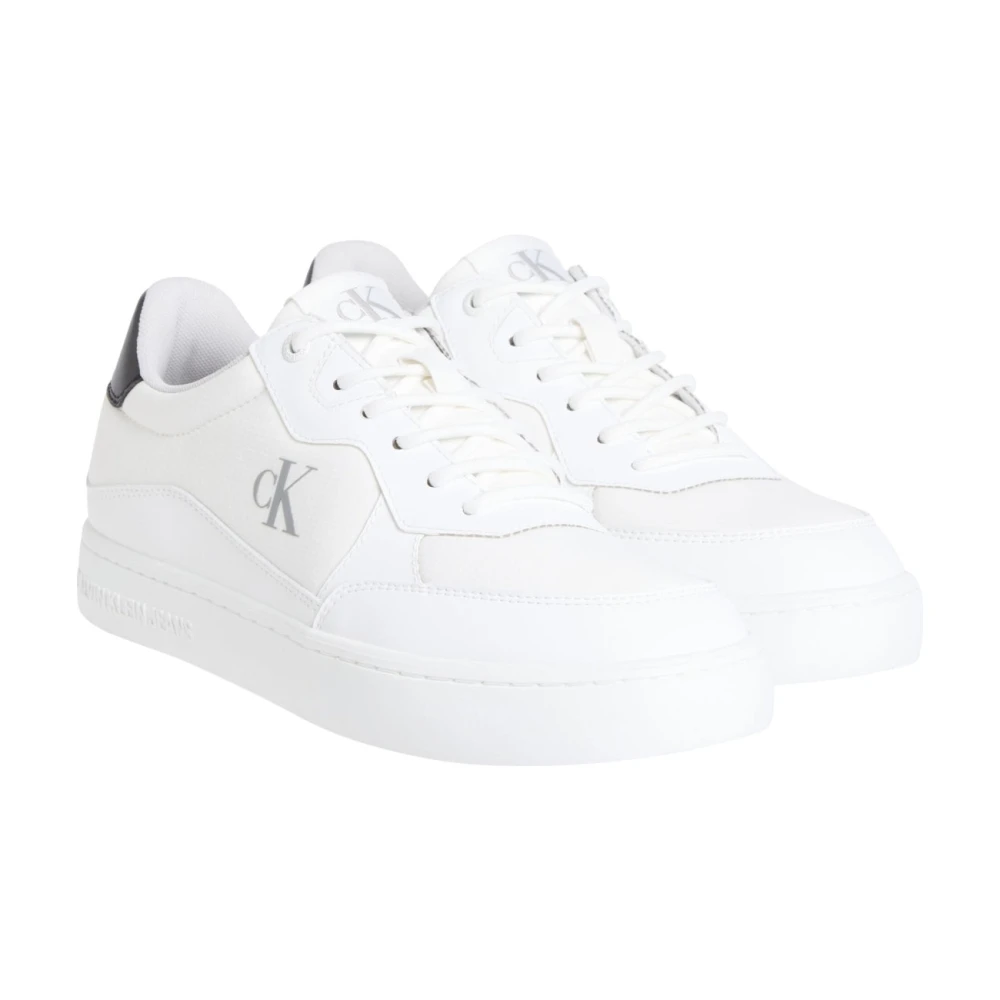 Calvin Klein Jeans Men's White Sneakers, 10 Uk, Low Sneaker