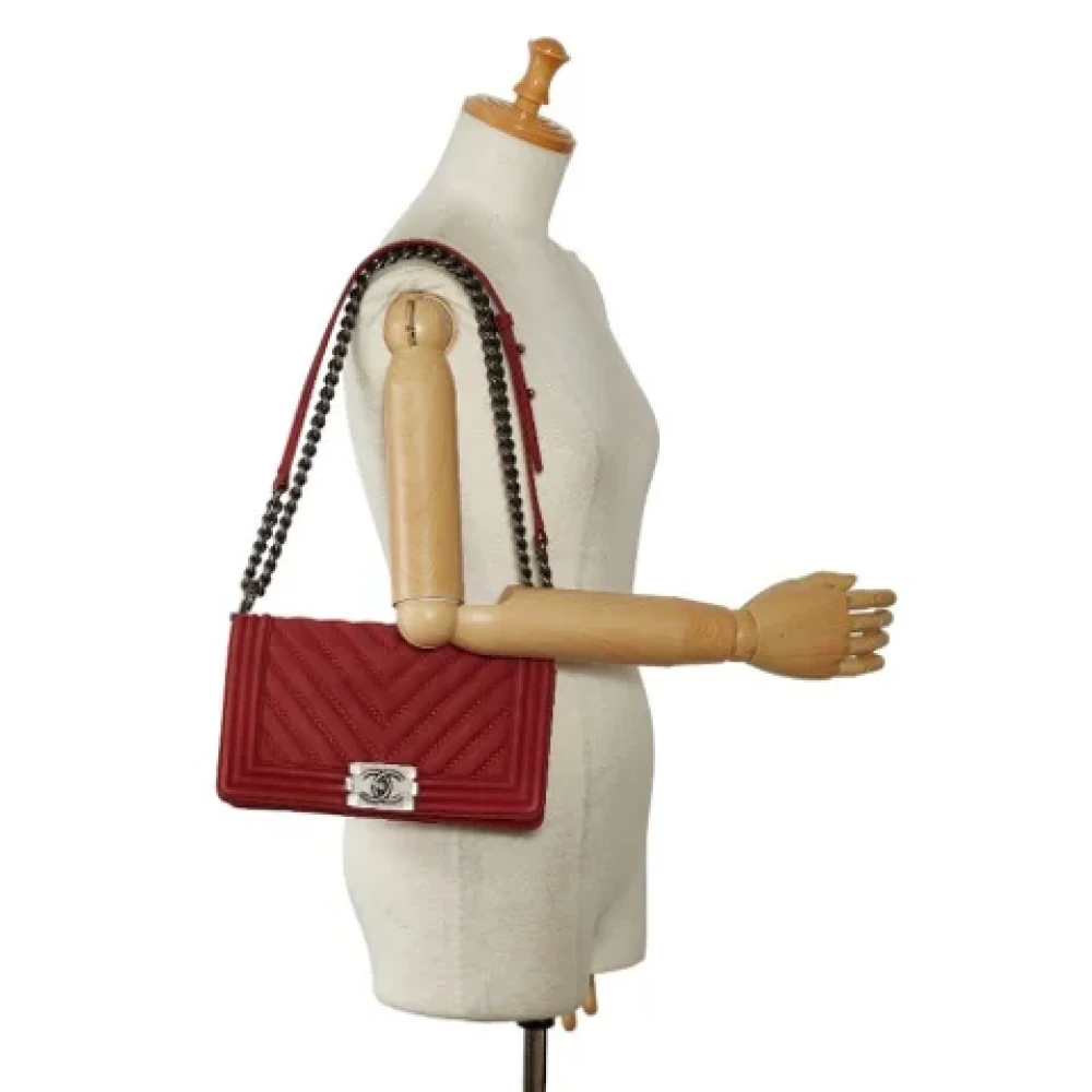 Chanel Vintage Pre-owned Suede chanel-bags Red Dames