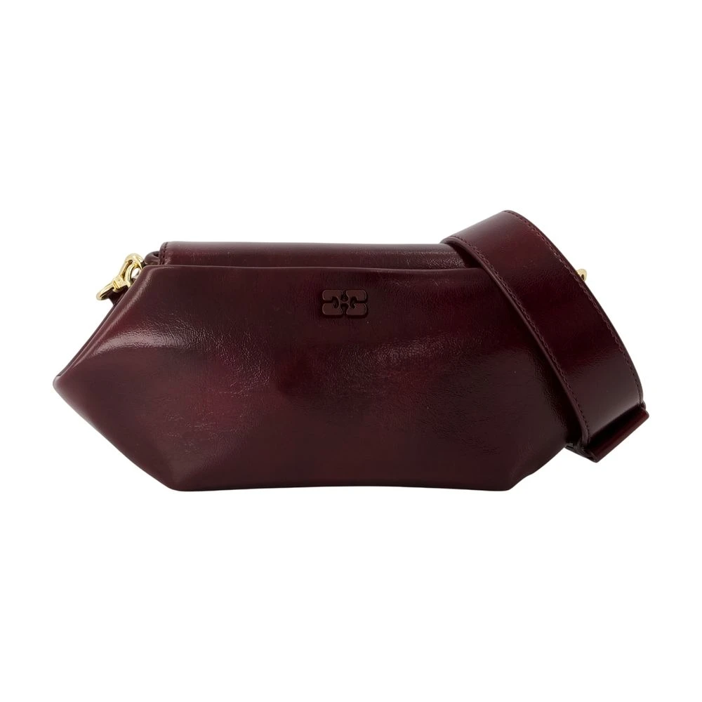 Ganni Bou Bag East/West Shine - Female - Cross Body Bags - Red - One Size - Bags