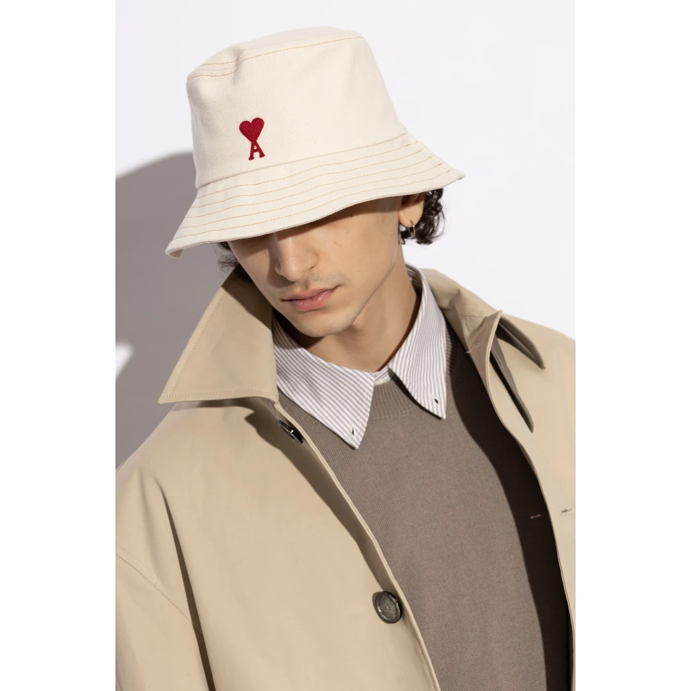 Ami Paris Denim hoed Beige Unisex