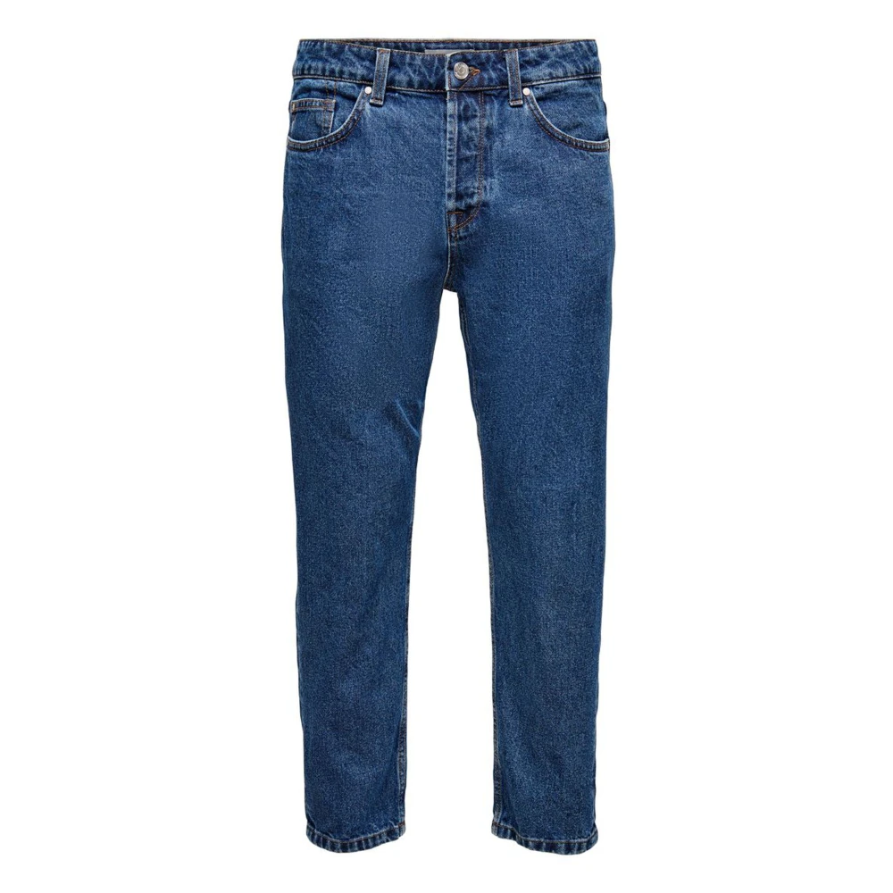 Only & Sons Blauwe Katoenen Rits Jeans Lente Zomer Mannen Blue Heren