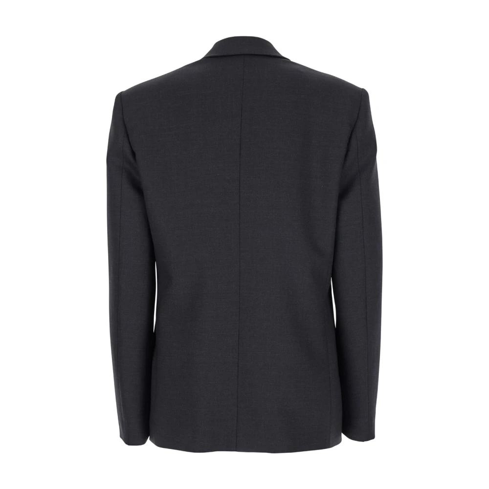 Philosophy di Lorenzo Serafini Grijze Wollen Blend Jas Peak Revers Gray Dames