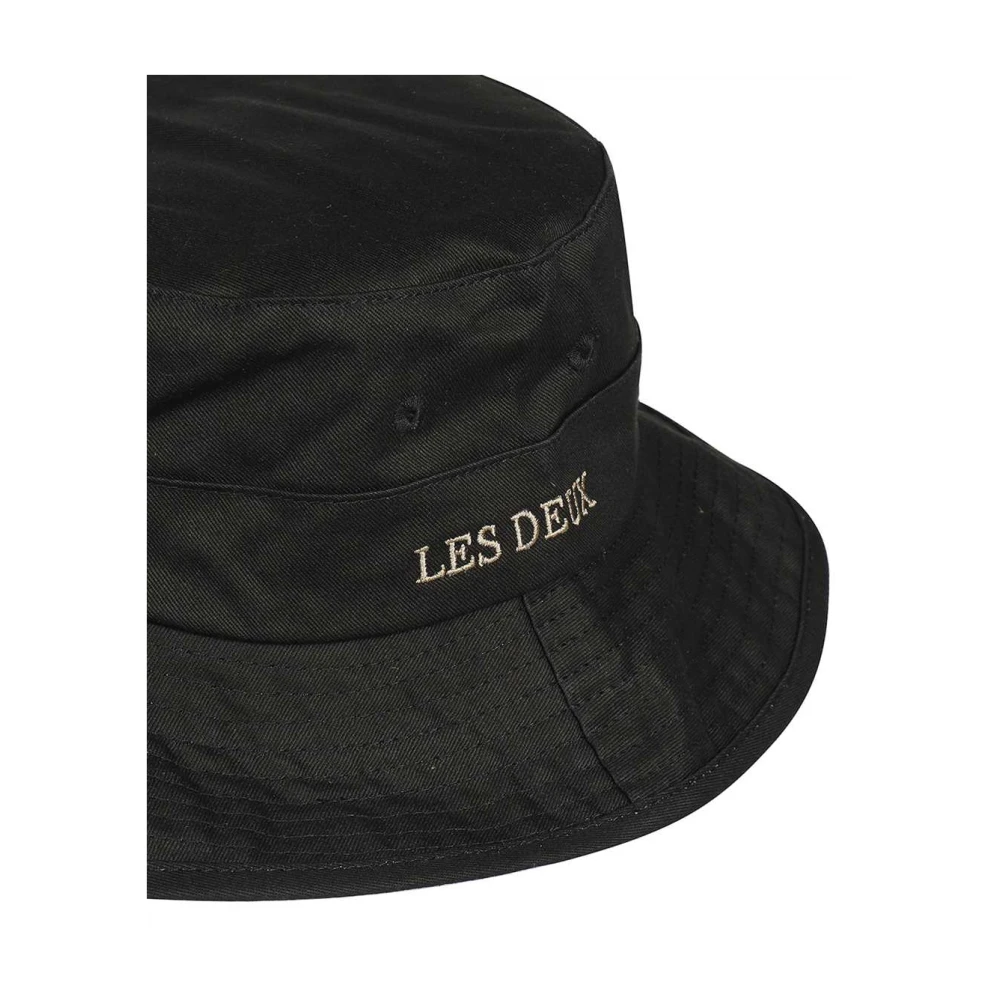 Les Deux Bucket Hat met Contrasterend Kleurlogo Black Heren