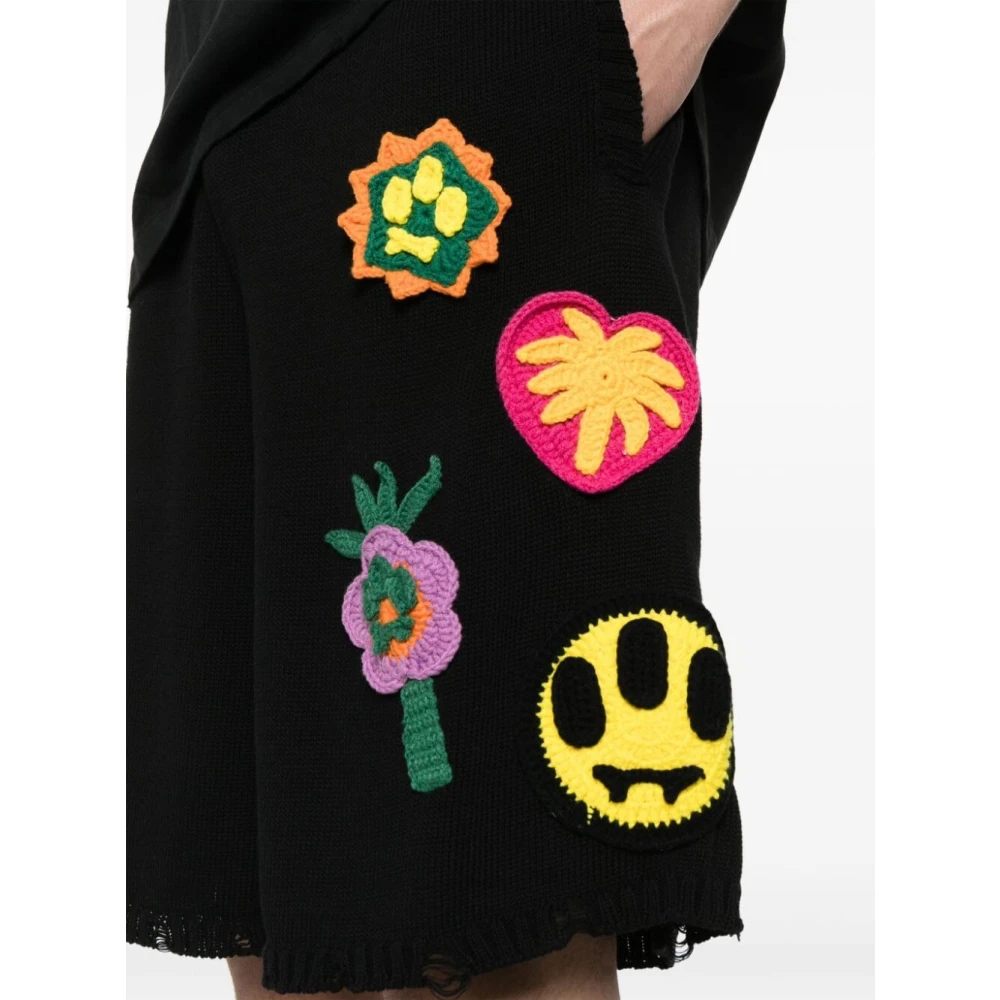 Barrow Zwarte Gebreide Shorts Black Heren