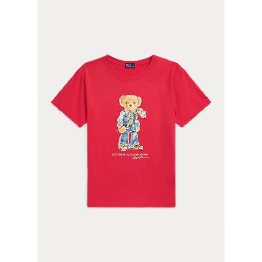 Polo Ralph Lauren Polo Bear Cowboy T-shirt Red Dames