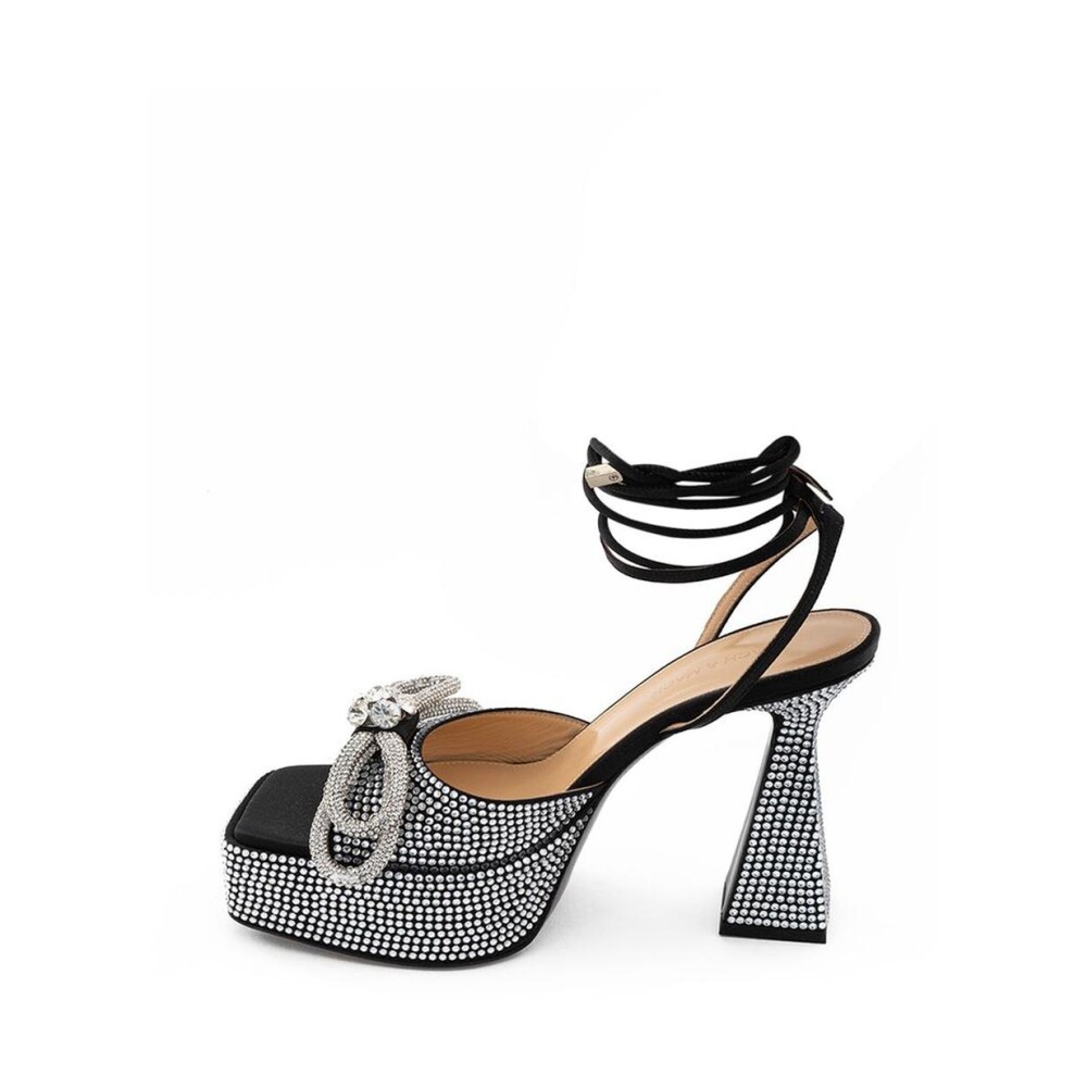 【関税込み】MACH & MACH ヒールサンダル Mach & Mach Crystal-Embellished Bow 95mm Satin Mules, Brand