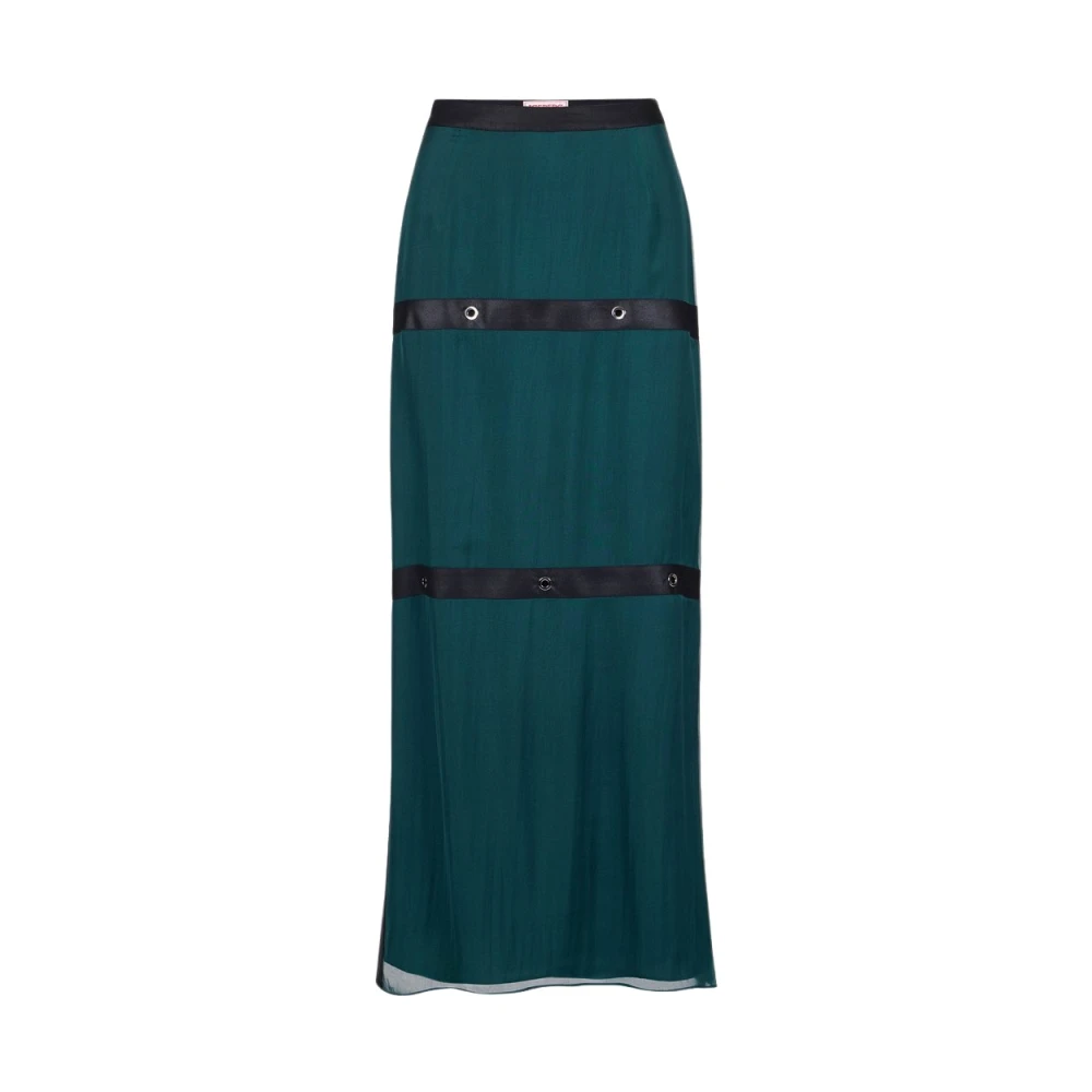 Iceberg Zijden chiffon rok met koele wollen details Green Dames
