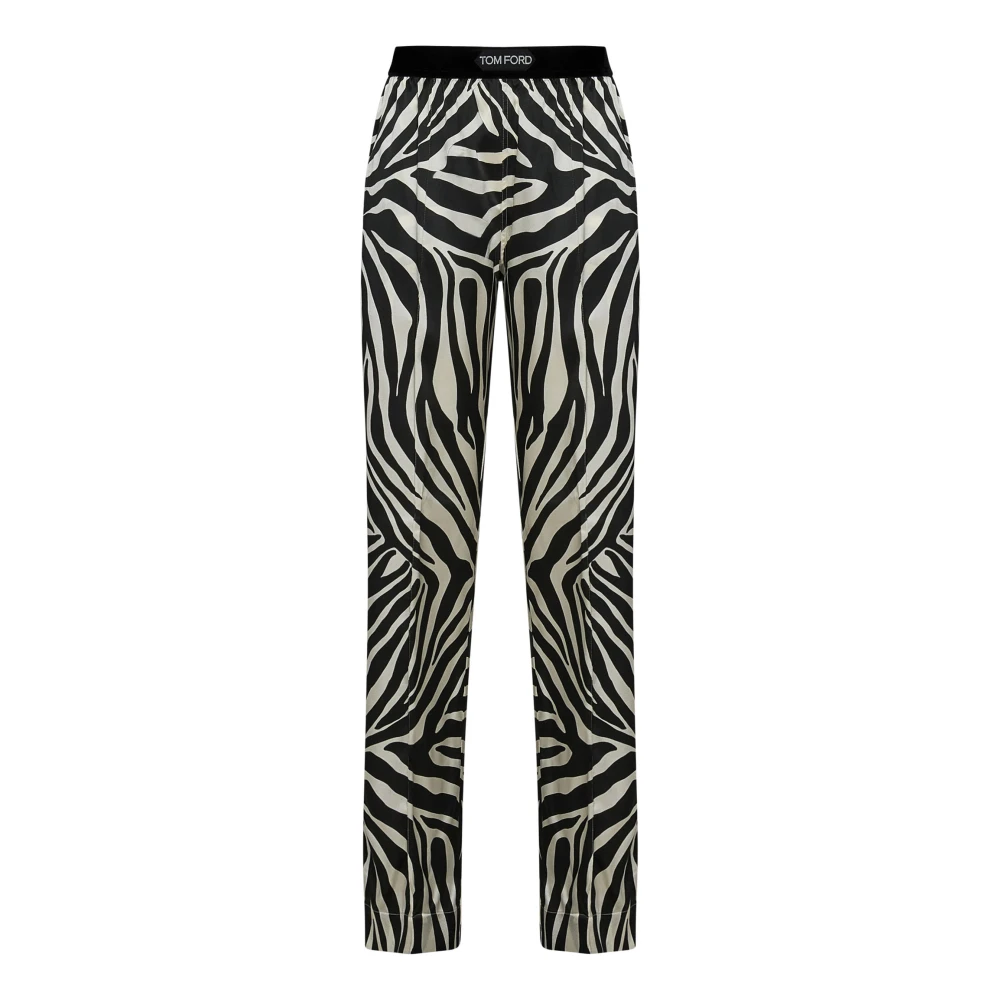 Tom Ford Beige Zijden Broek Chic Comfortabele Stijl Multicolor Dames
