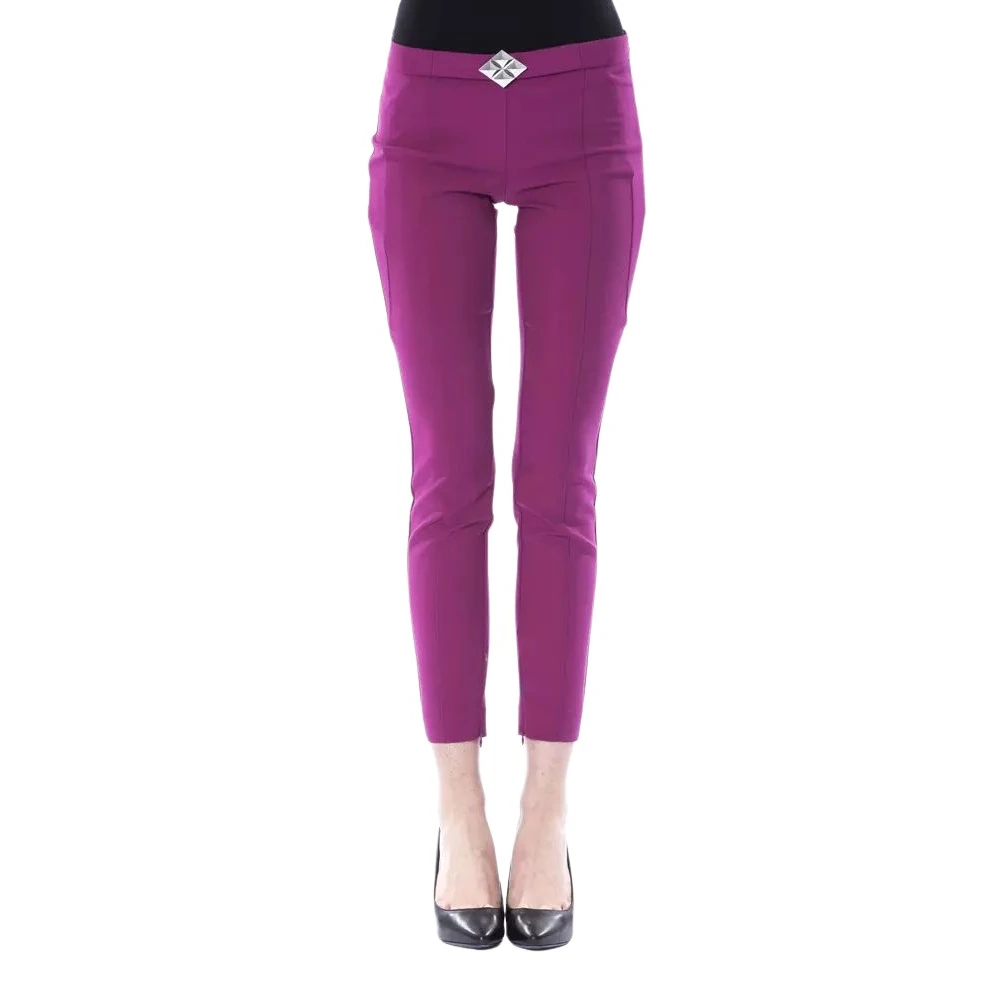 Byblos Elegant Lila Skinny Dragkedja Byxor Purple, Dam