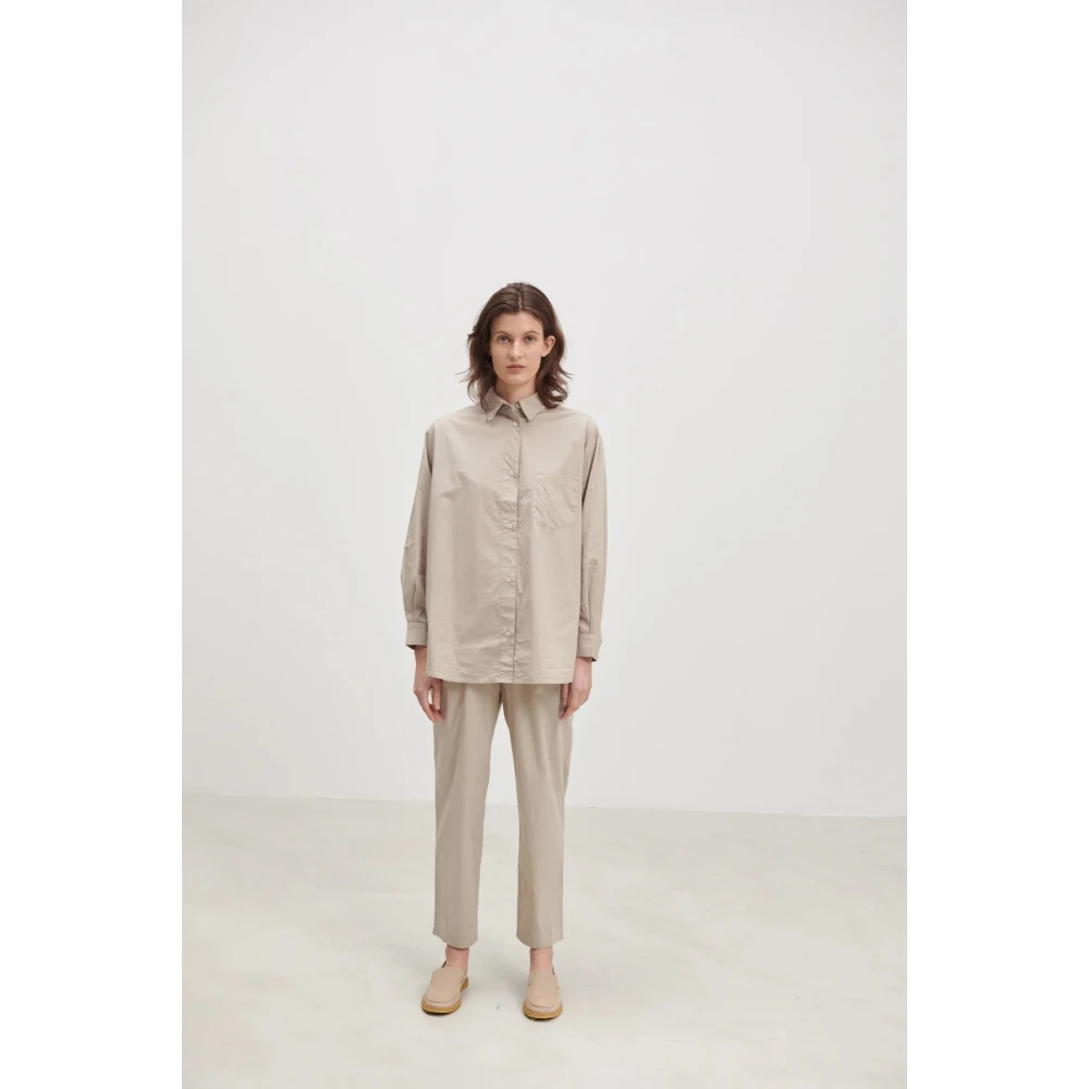 Skall Studio Edgar Oversized Shirt Beige Dames