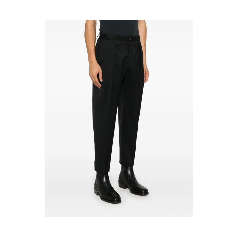 Briglia Zwarte Wollen Blend Getailleerde Broek Black Heren