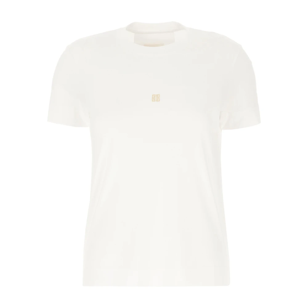 Givenchy Slim fit T-shirt van katoen met 4G-detail White Dames