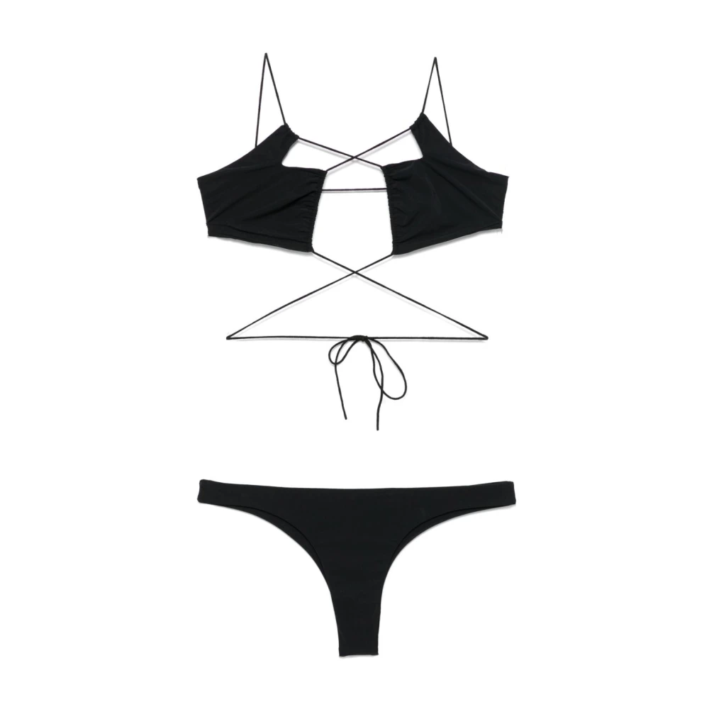 Amazuin Bruine zee kleding met uitsparingen Black Dames