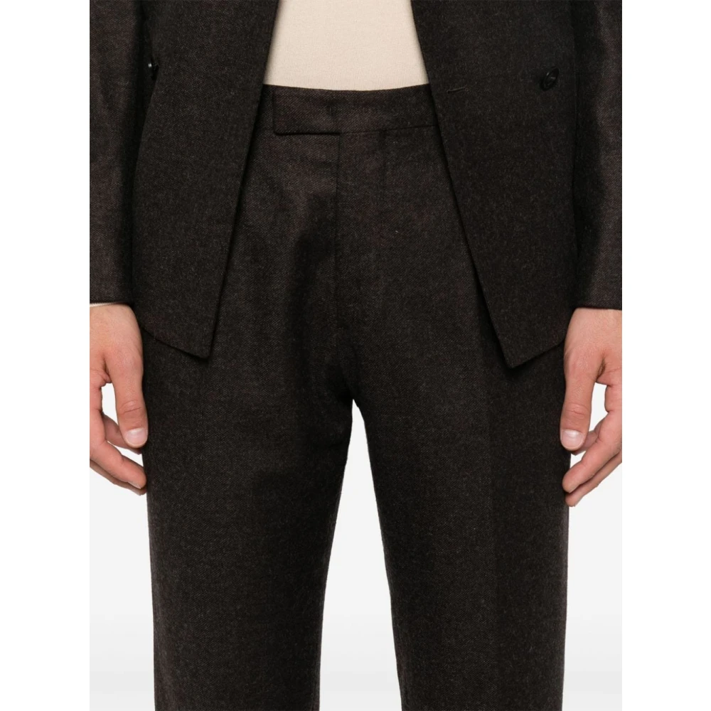 Boglioli Sepia Bruin Wollen Blend Flanel Pak Brown Heren