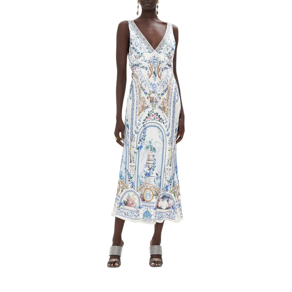 Camilla Elegante Zijden Slip Jurk Multicolor Dames