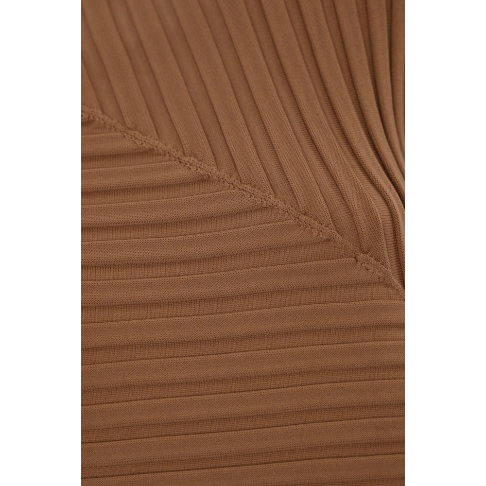 Liviana Conti Asymmetrische Nylon Trui Terracotta Orange Dames