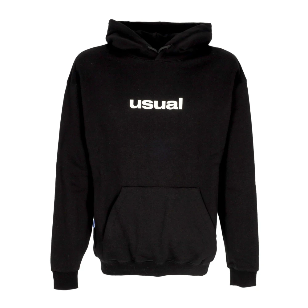 Usual Lokale Zwarte Hoodie met Kangoeroezak Black Heren