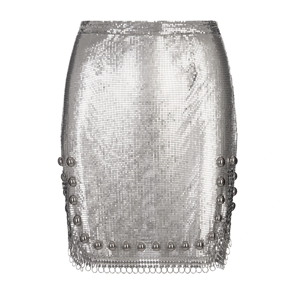 Paco Rabanne Zilveren High-Waisted Mini Rok Gray Dames