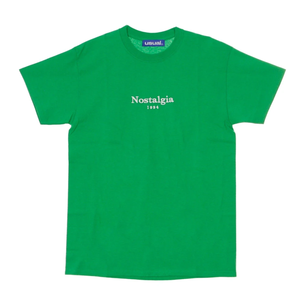 Usual Retro Groen Wit Heren T-shirt Green Heren