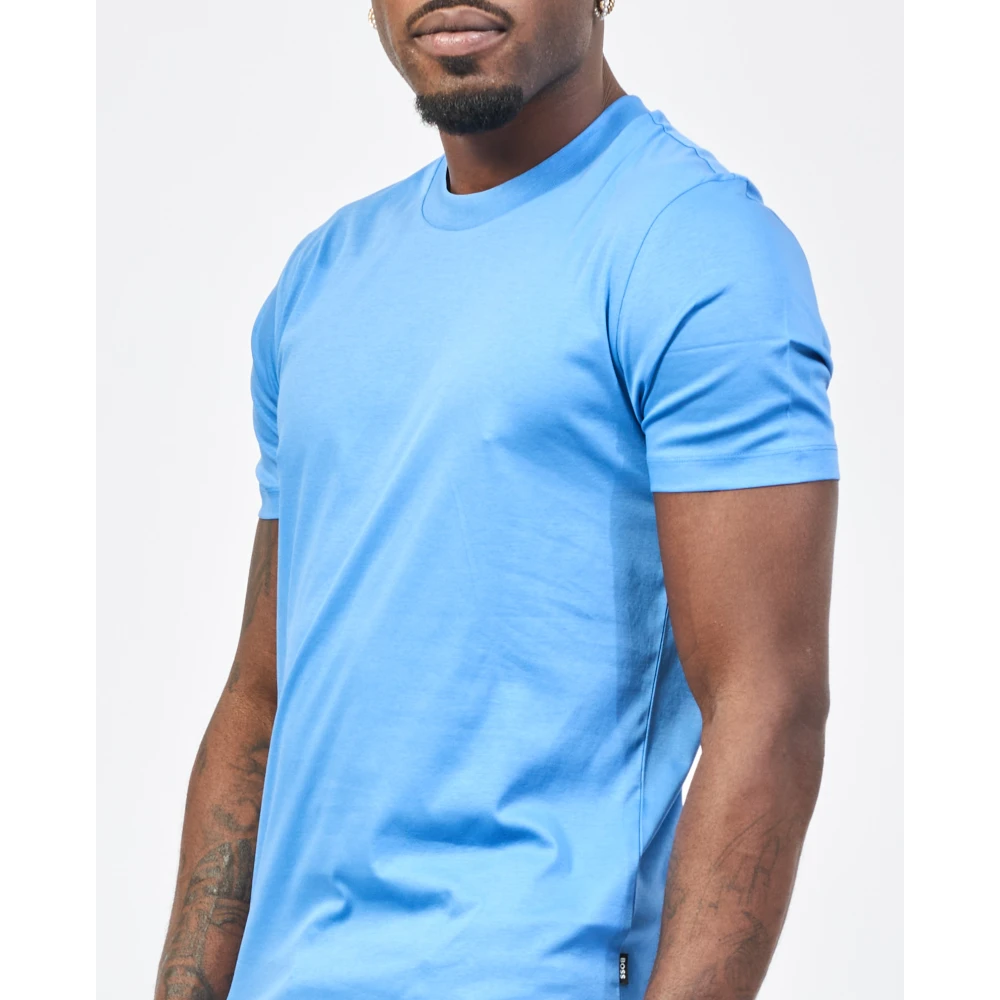 Hugo Boss Blauw Katoenen Ronde Hals T-shirt Blue Heren