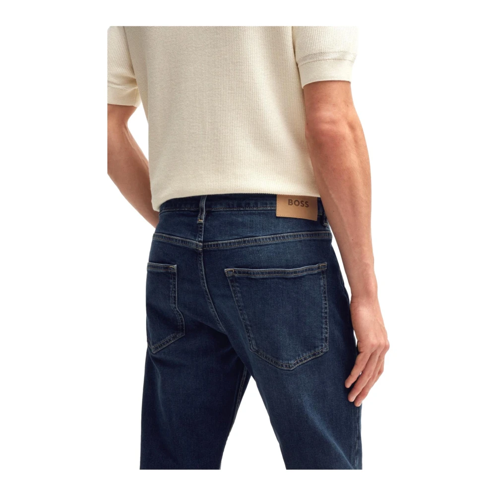 Hugo Boss Slim Fit Donkerblauwe Stretch Denim Jeans Blue Heren