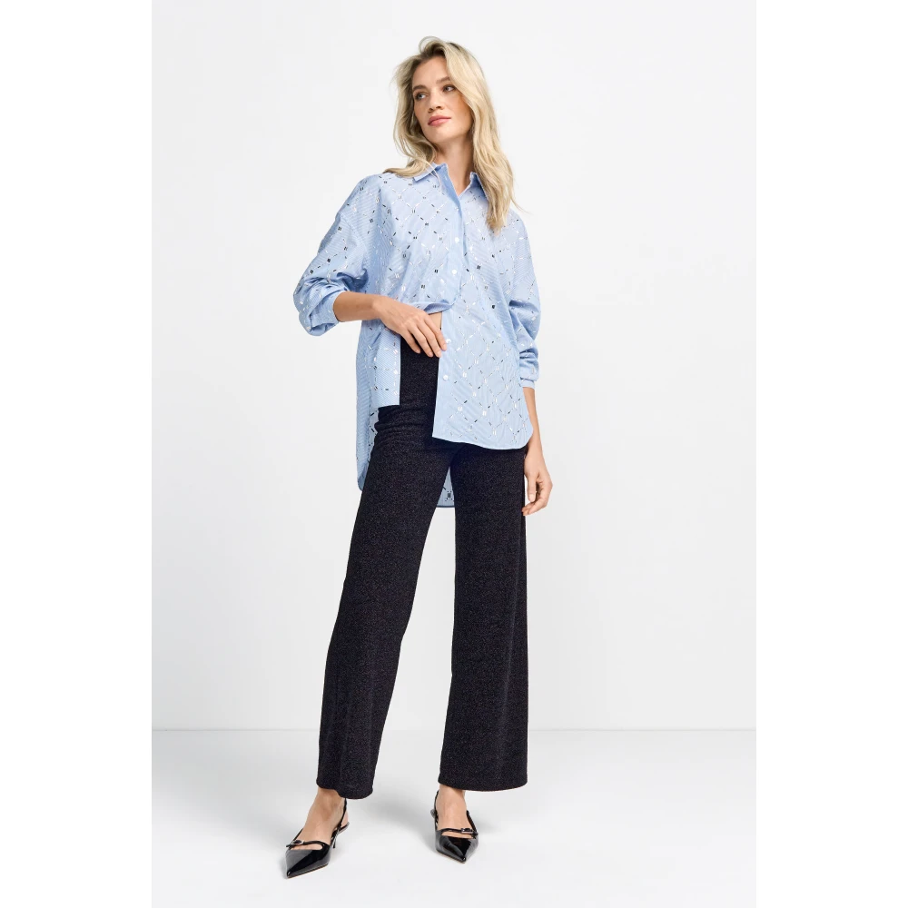Rich & Royal Sprankelende Straight Leg Broek Black Dames