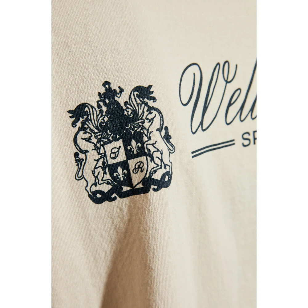 Sporty & Rich Katoenen T-shirt Beige Unisex