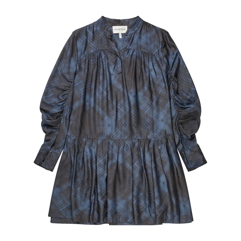 Munthe Navy Jurk met Pofmouwen Blue Dames