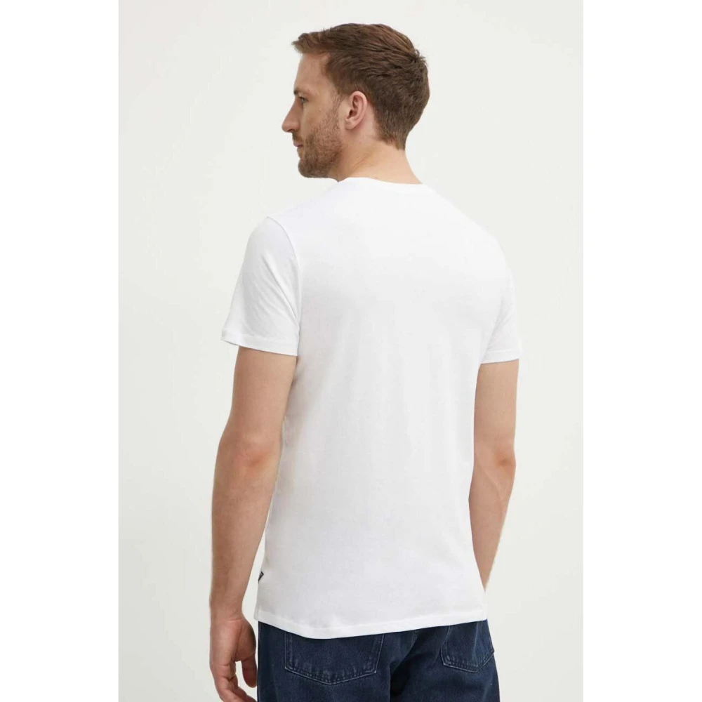 Guess Geborduurd Logo T-Shirt Wit Slim Fit White Heren
