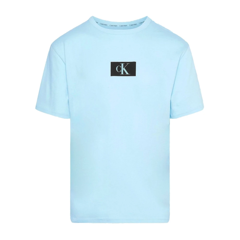 Calvin Klein Basis Katoenen T-Shirt Blauw Blue Heren