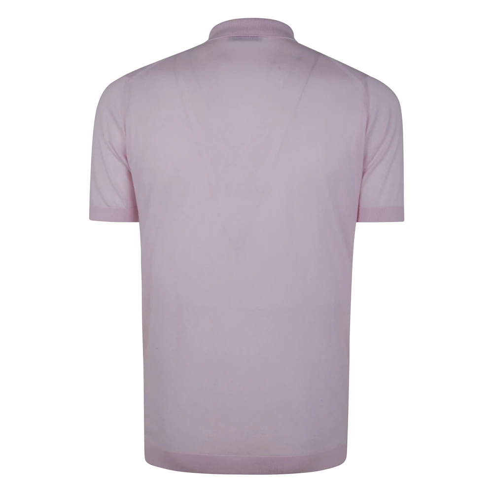 John Smedley Korte mouwen overhemd voor mannen Pink Heren
