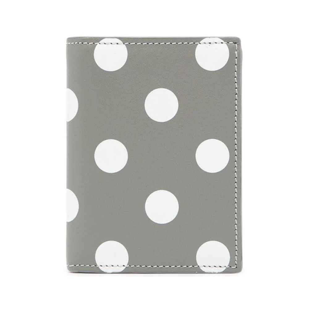 Comme des Garçons Polka Dot Portemonnee Grijs Leer Gray Dames